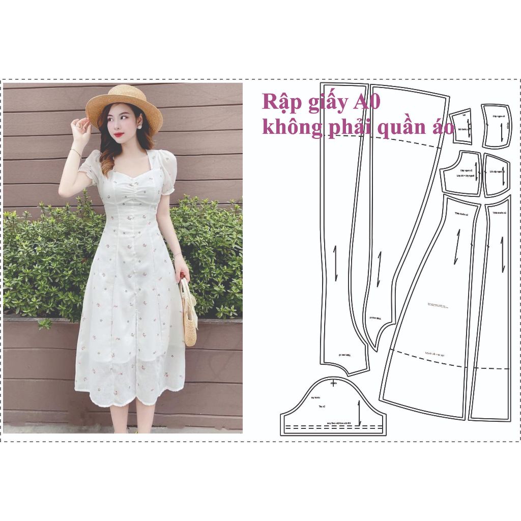 Rập giấy A0 mã 375 - Rập may đầm