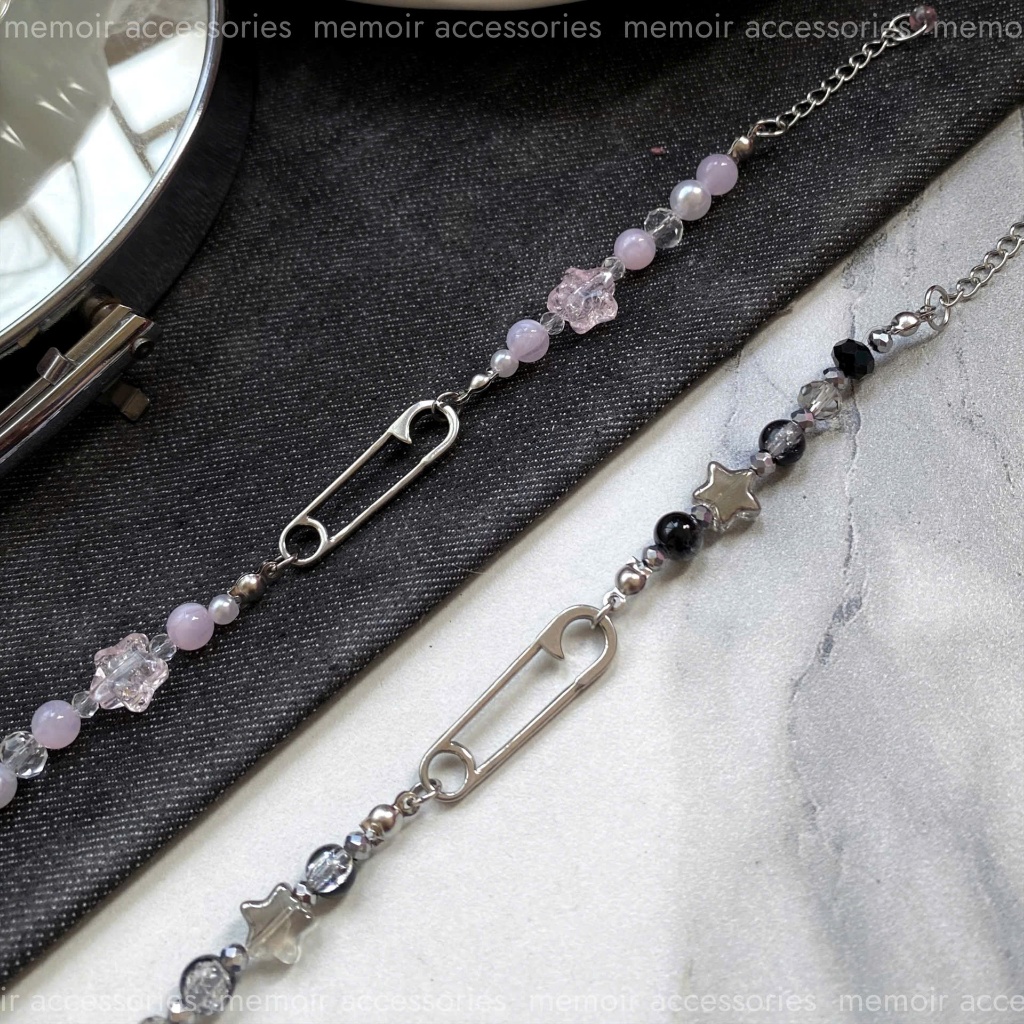 Safety Pin ver.5 / Vòng tay vòng cổ Safety Pin phối hạt cườm - Memoir Accessories