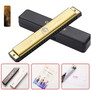Kèn Harmonica Qi Mei 24 Lỗ Tone C - Chính Hãng Cao Cấp - KÈN MÀU VÀNG (AP Music)