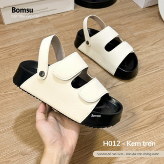 Dép sandal nữ 2 kiểu đi đế cao đính khuy chắc chắn - Dép quai hậu nữ đế cao hot trend