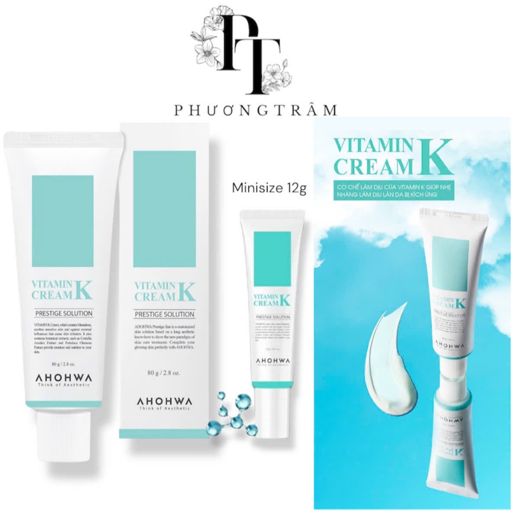 Kem Dưỡng Phục Hồi Ahohwa Vitamin K Cream Phục Hồi Da Mỏng Đỏ Giãn Mao Mạch Làm Dịu Da Mờ Sẹo
