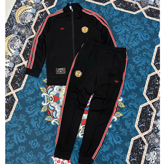  Bộ Nỉ Nam Thu Đông CLB Bóng Đá MU Đen Đỏ Chạy Viền Rót Set Đồ Thể Thao Nam CLB Thành Man 