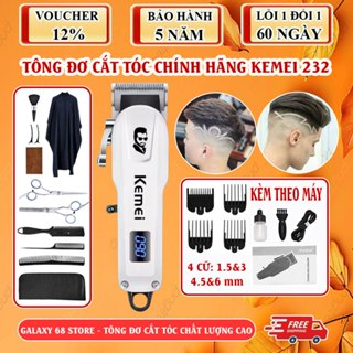 Tông Đơ Cắt Tóc Chính Hãng Kemei 232, Tăng Đơ Cắt Tóc Nam Lưỡi Cắt Sắc, Có Màn Hình Led Cao Cấp