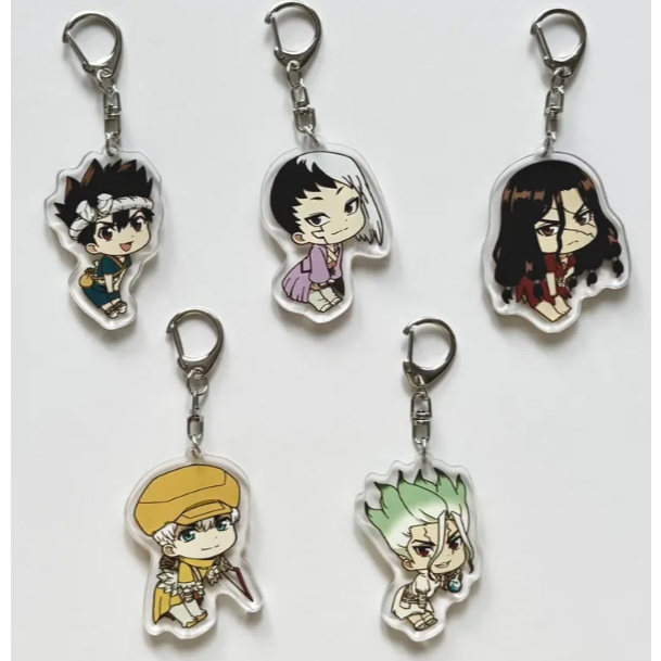 Dr. Stone Acrylic Keychain, Dr. Stone Side Keychain, Senku Ishigami, Taiju Oki, Kohaku, Yuzuriha Oga