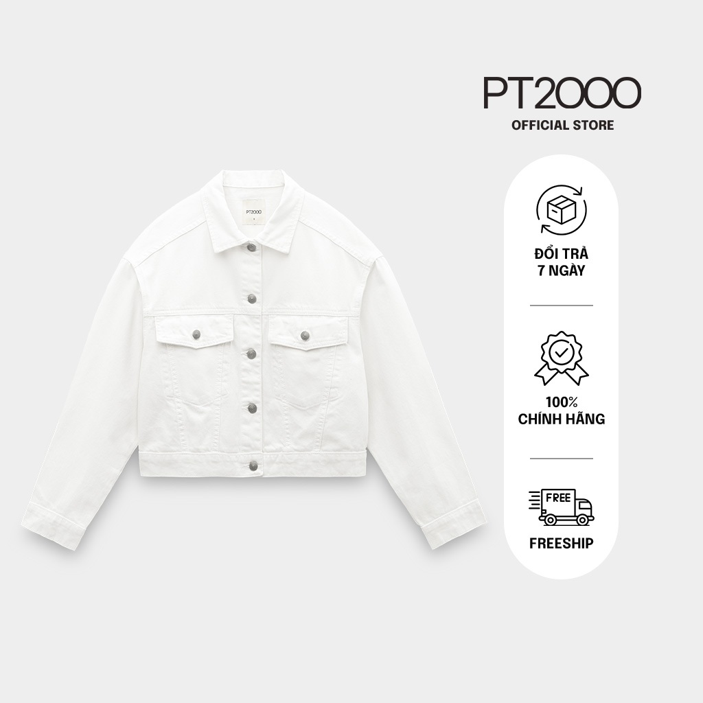 Áo khoác jean nữ trắng trơn PT2000, chất vải dày dặn, trẻ trung (AJN-42)
