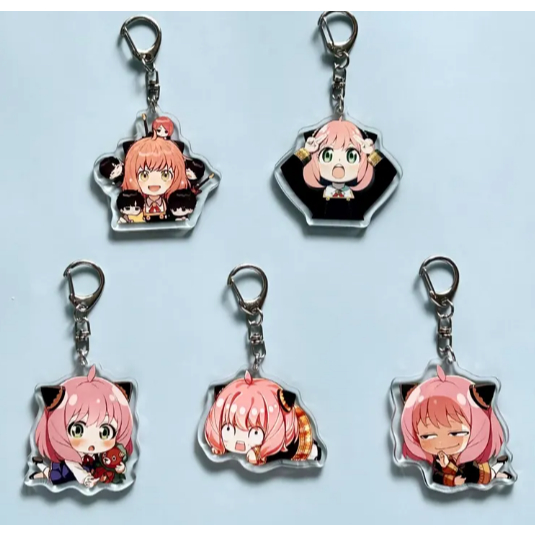 Spy Family Acrylic Keychain Double Side, Anya Forger, Loid Forger, Yor Forger, Anime Keychain, Anime