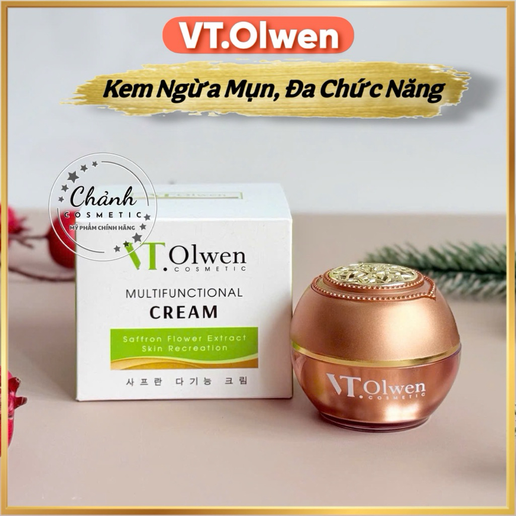 Kem VT.Olwen Đa Chức Năng Chiết Xuất Từ Hoa Nghệ Tây Dưỡng Trắng, Mờ Nám, Tàn Nhang, Tái Tạo Da 15g