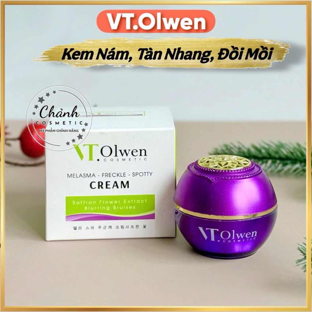 Kem VT.Olwen Ngừa Nám, Tàn Nhang, Đồi Mồi, Dưỡng Trắng Da Chiết Xuất Từ Hoa Nghệ Tây 35g