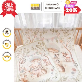  Tấm lót chống thấm cho bé bề mặt lụa cotton mềm mịn lót chống thấm họa tiết cổ tích xinh xắn -  minjeebaby 