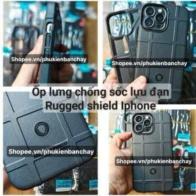 Ốp lưng chống sốc lựu đạn RuggedShield IP 17 Pro max 15 14 Plus 13 mini 12 11 Xs Xr 6 7 8 plus SE