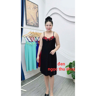 Đầm dây thun lạnh  phối ren3