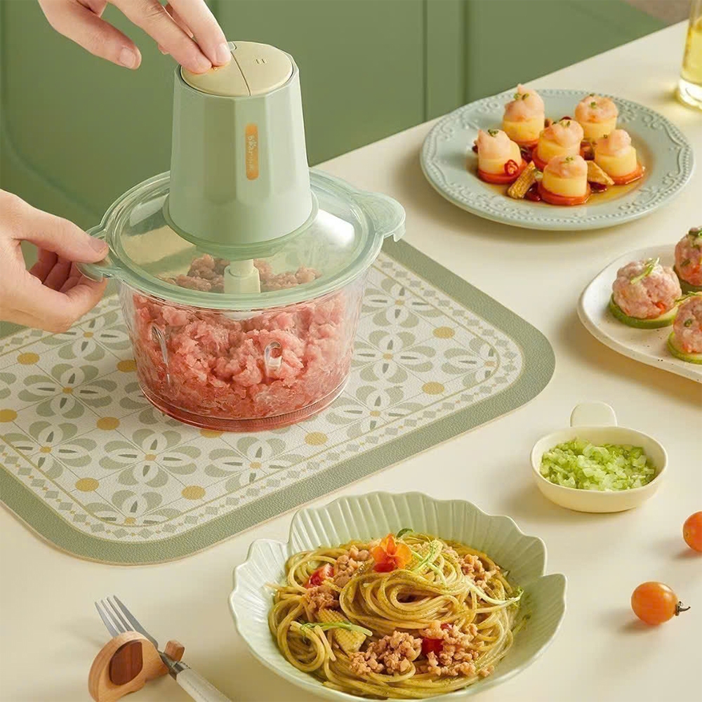 Máy Xay Thịt Bear Đa Năng QSJ-B02Q1 Cối Thủy Tinh Bền Bỉ Dao 4 Lưỡi Không Gỉ Công Suất 300W