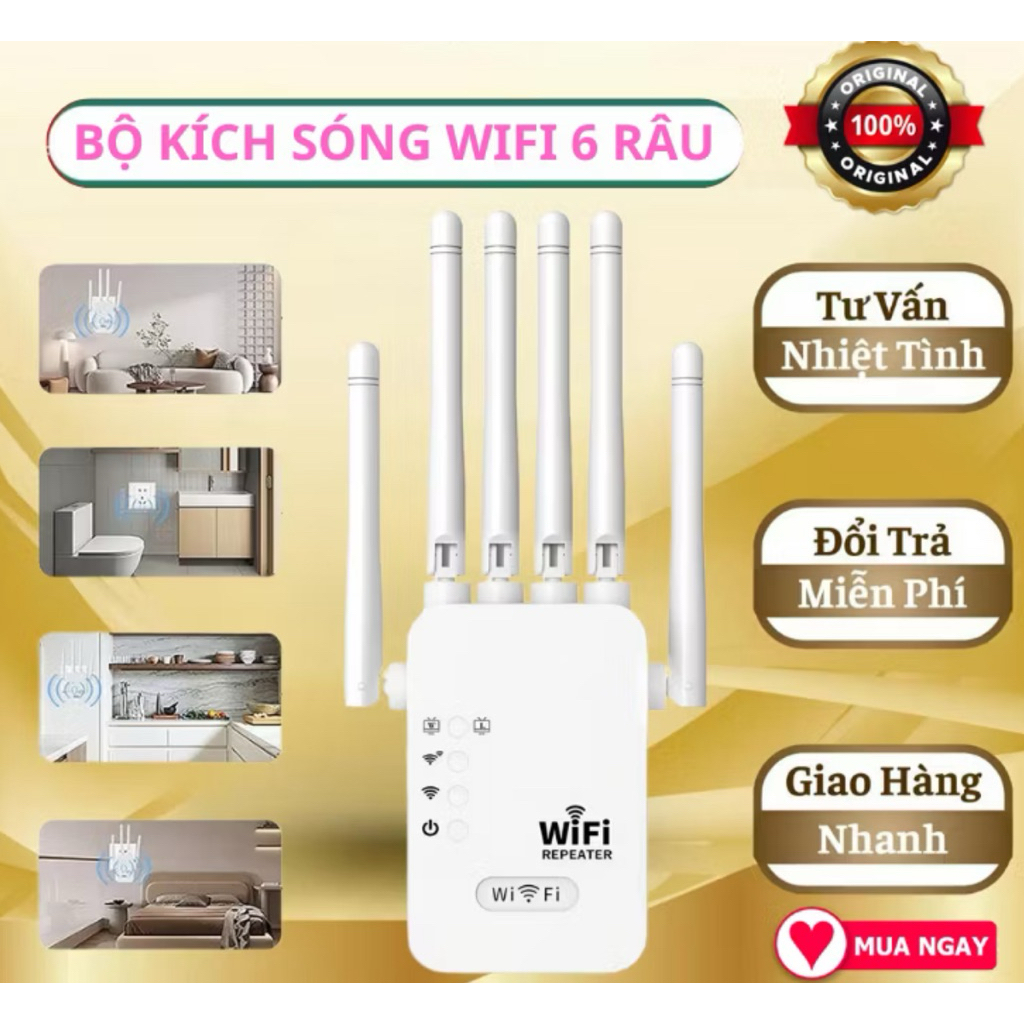 Bộ Kích Sóng Wifi 6 Râu Tốc Độ Cao 1200 Mbps - Kích Wifi Truyền Sóng Nhanh Ổn Định Xuyên Tường | BigBuy360 - bigbuy360.vn