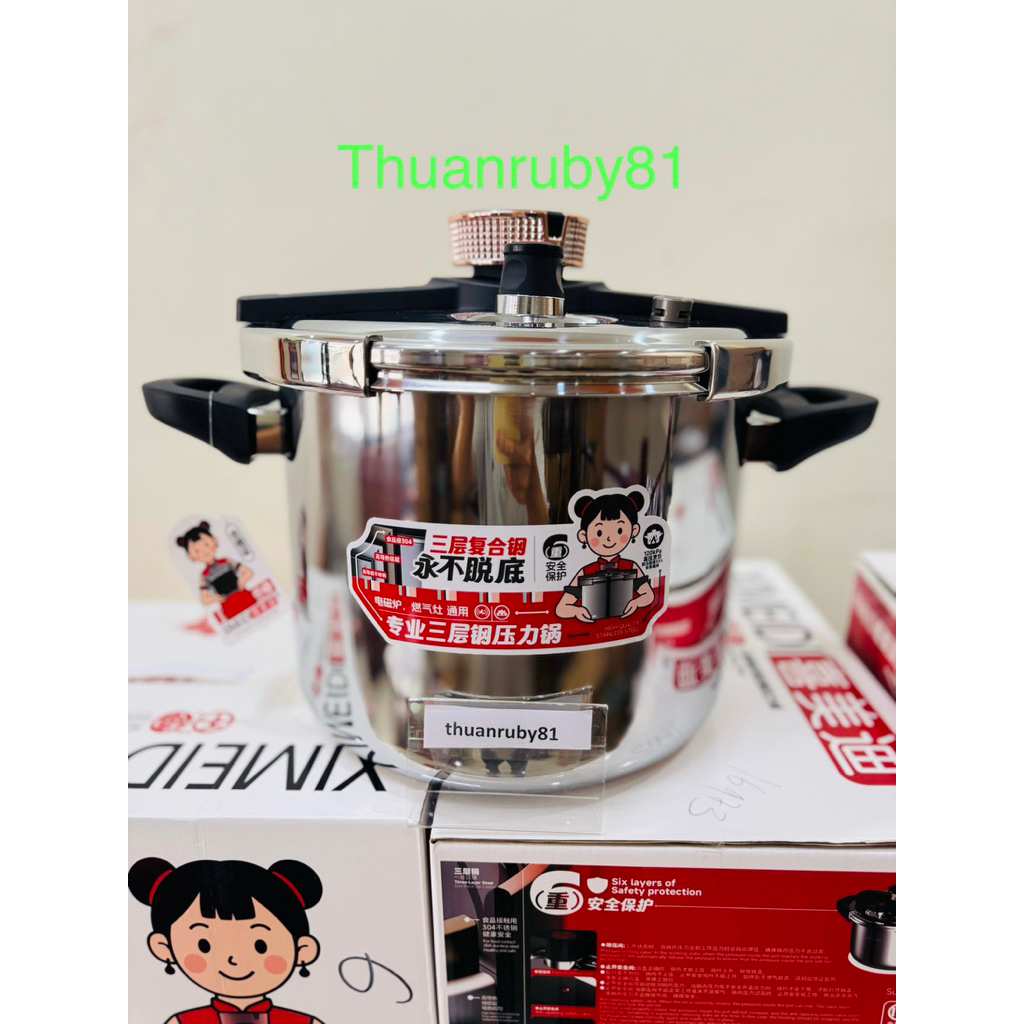 Nồi áp suất đa năng XIMEIDI inox 304 từ tính cao không kén bếp. hàng đúc dầy 1 lớp.rất xịn