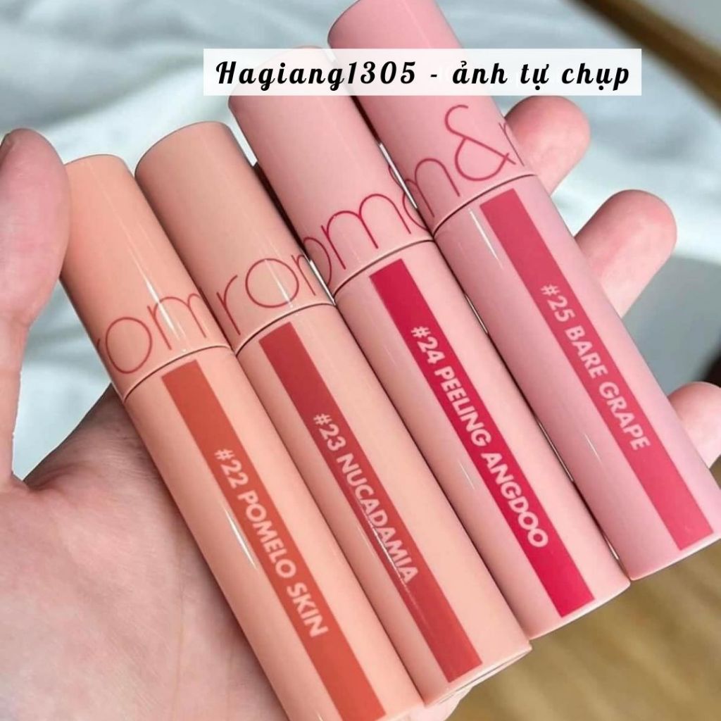 Son Tint Bóng Romand Juicy Lasting Tint #23 Nucadamia (Màu Đỏ Nâu Nude) #25 Bare Grape (Cool Nude) M