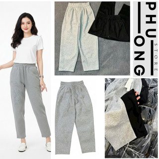  Quần Baggy Nữ  ,Quần nỉ dáng baggy lưng thun cạp cao tôn dáng chất nỉ dày đẹp 