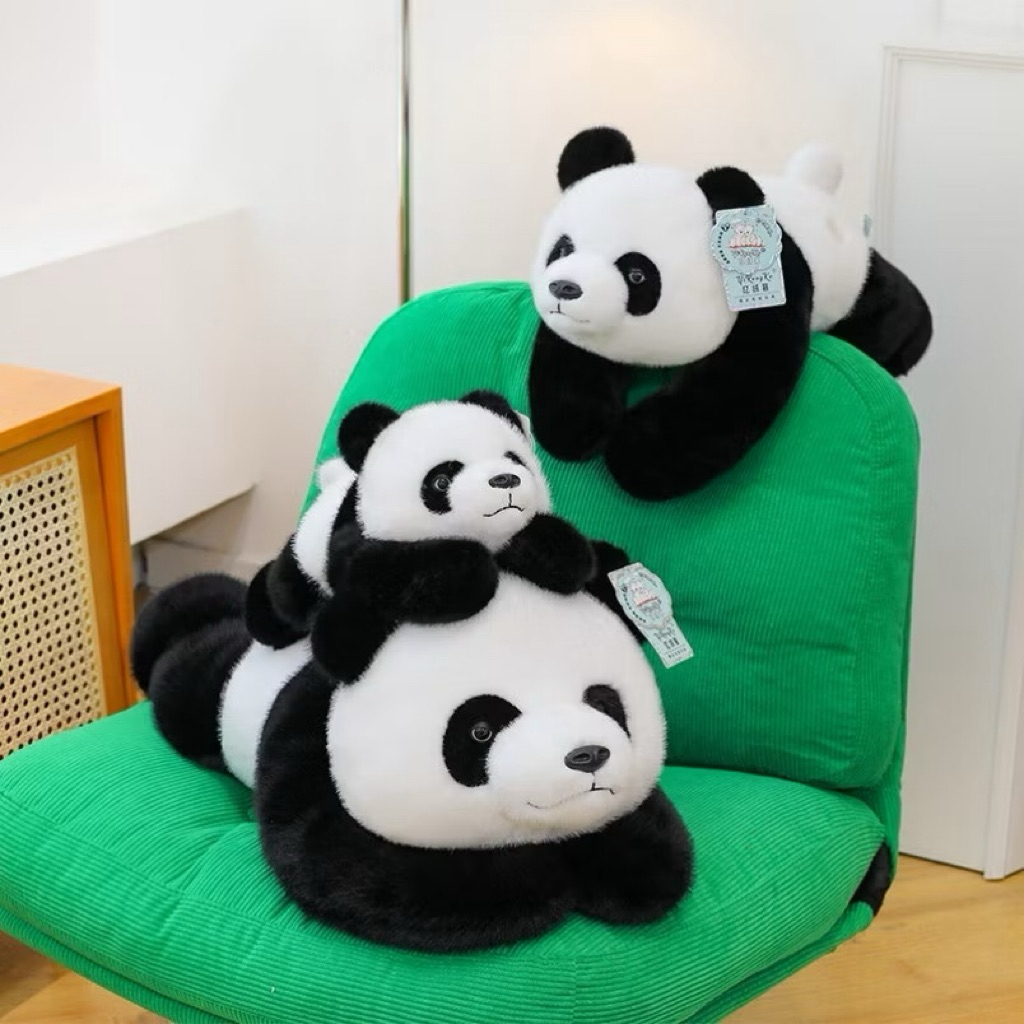 Thú Nhồi Bông Gấu Trúc Panda Nằm Úp Dễ Thương 🐼 Gấu Bông Panda Mềm Mịn Ôm Ngủ Trang Trí Quà Tặng Mọi