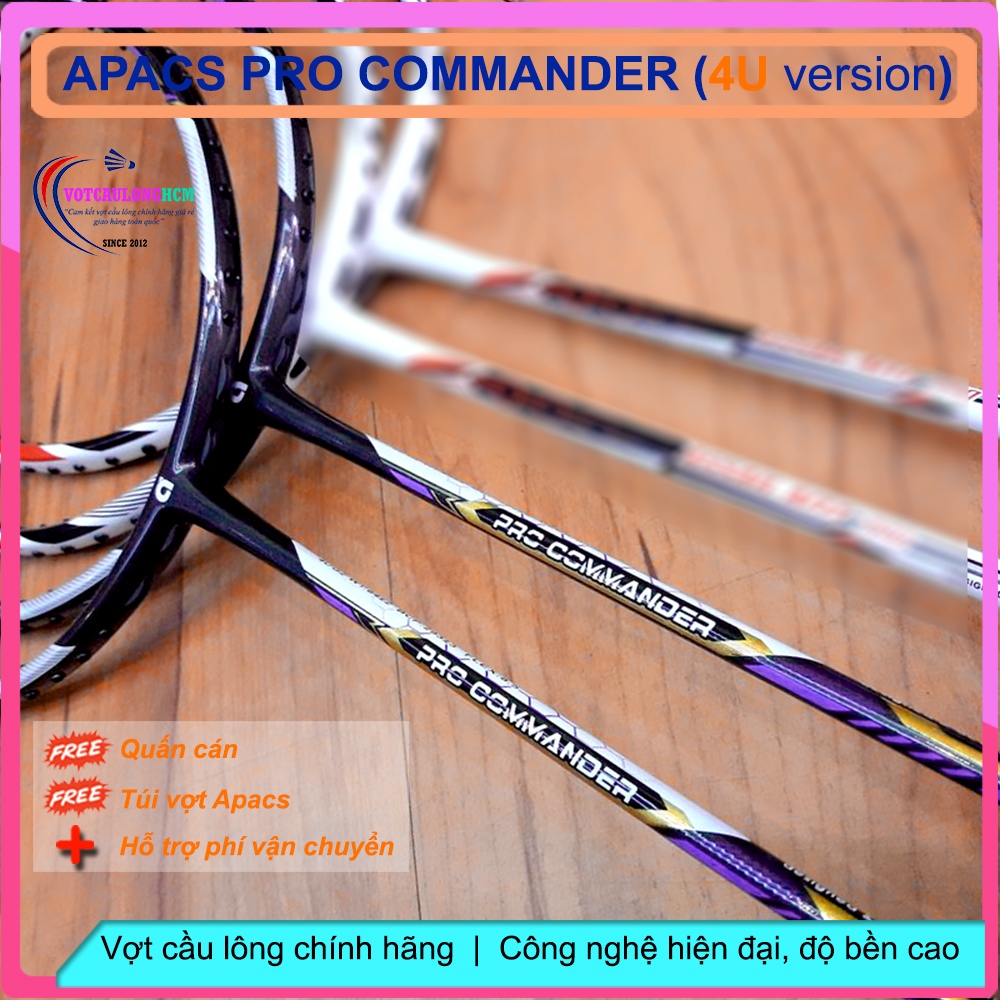 Vợt cầu lông Apacs Pro Commander 4U – Vợt chuyên công, thân đũa, công nghệ tiên tiến