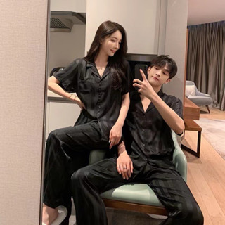 Bộ quần áo ngủ ,bộ lụa pijama xuân thu nam nữ cộc tay quần dài cao cấp sz từ 40-87kg