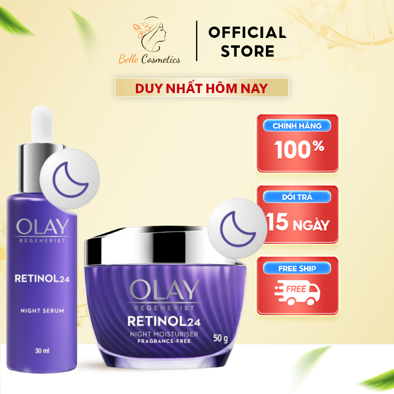 Kem Dưỡng Ban Đêm OLAY RETINOL + Serum RETINOL Thúc Đẩy Tái Tạo Da, Mờ Nếp Nhăn OLAY Chiết Xuất RETI