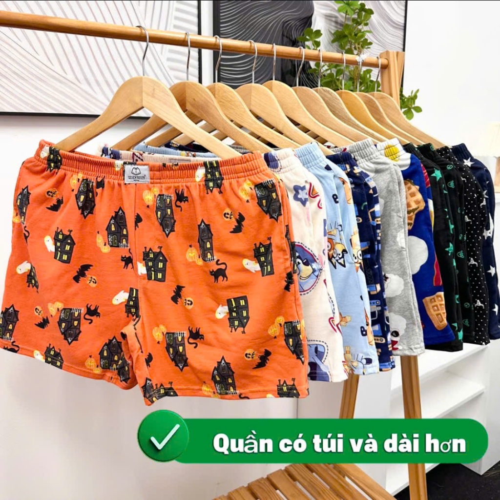 (Form dài hơn) Quần đùi nam có túi tiện lợi từ 40-90kg