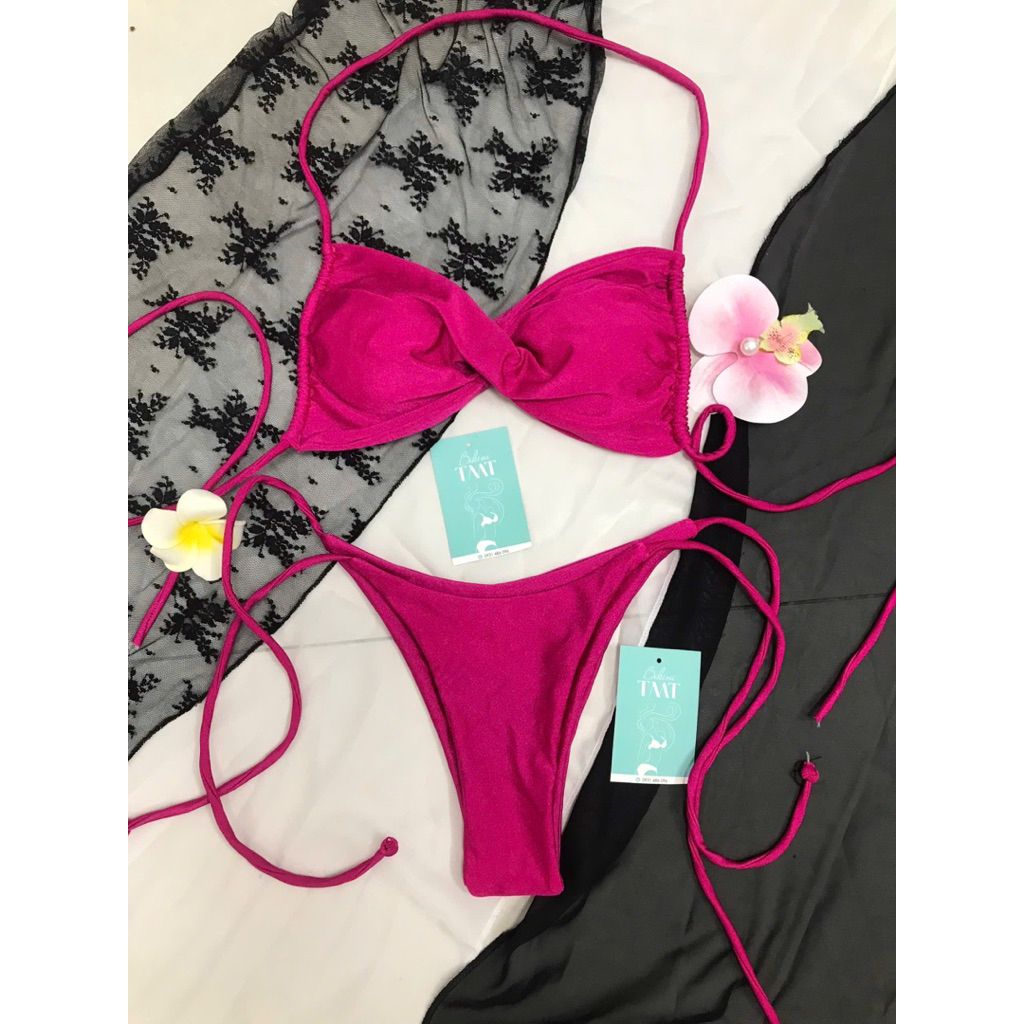 Bikini áo tắm hai mảnh bassi xoắn ngực quần lọt nhỏ siêu sang ( hàng cao cấp TMT) | BigBuy360 - bigbuy360.vn