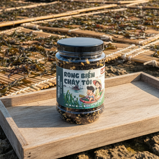 Rong Biển Cháy Tỏi Hũ 80gr