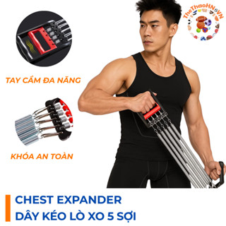 Dây Kéo Lò Xo 5 Sợi Tập Gym – Dây Kéo Lò Xo Tăng Cơ Tay Vai – Dụng Cụ Tập Lực Cơ Bắp Tại Nhà