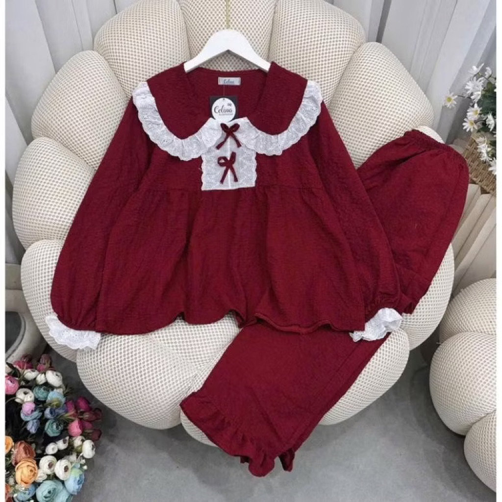 [SEN NHUNG GẤU] Sét Bộ Pyjama Kẻ Caro nhung Sen Gấu Túi tay dài quần áo siêu hot CHAT DDN011