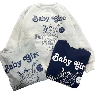 Áo Sweater Nỉ Tàu Trần Bông Mỏng Nhẹ Vừa Phải in chữ BABY GIRL mẫu mới mùa thu đông 2025
