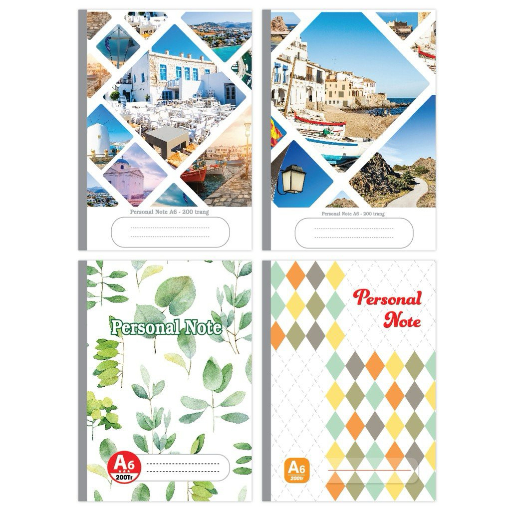 Sổ A6 Personal note , Sổ tay kẻ ngang may dán gáy 200 trang, Hải tiến