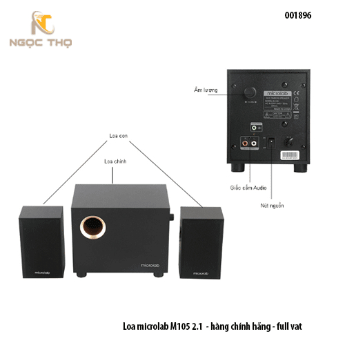 Loa Vi Tính Microlab M105 2.1 – Công Suất 10W RMS – Âm Bass Sâu, Vỏ Gỗ – Hàng Chính Hãng – Full VAT
