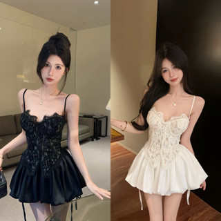  Set Áo Ren Cúp Ngực 2 Dây Kèm Chân Váy Bí Set Đồ Đi Tiệc Tôn Dáng Áo cúp Ngực Kèm váy ngắn tôn dáng kheo eo cho nàng 