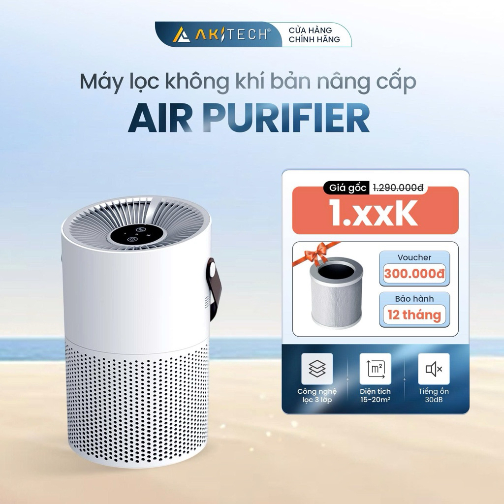 Máy lọc không khí POZO 15m2 | Đèn báo không khí | Khử khuẩn UVA + UVC | Bộ lọc HEPA 4 lớp (Bảo Hành 12 tháng)