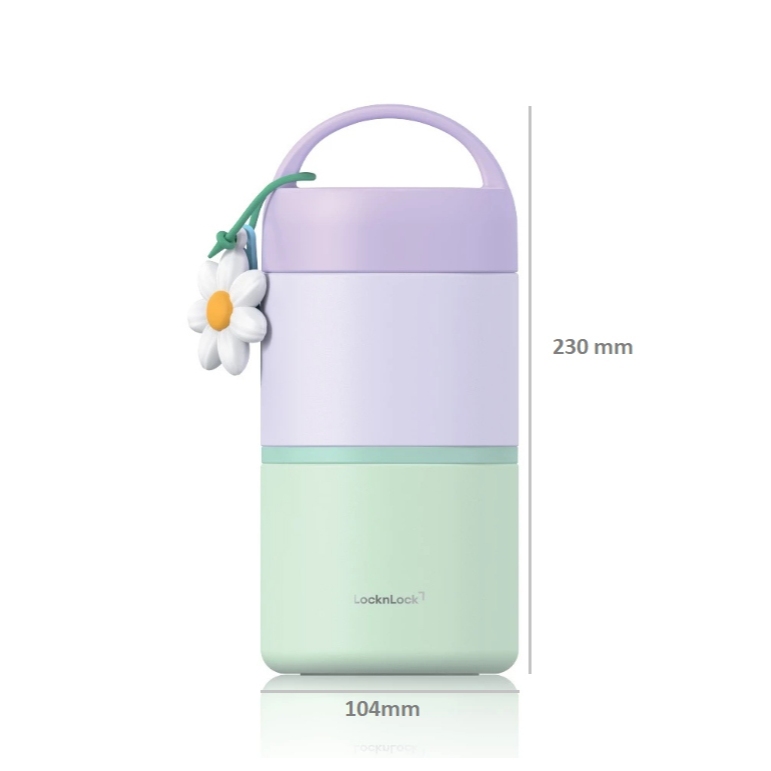 Hộp Cơm Giữ Nhiệt 2 Ngăn LocknLock LHC8055VOL 850ml, Hàng Chính Hãng, Kèm Muỗng - JoyMall | BigBuy360 - bigbuy360.vn