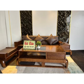 Trọn bộ sofa văng đơn chân đùi gà cho phòng khách nhỏ - sofa đẹp gỗ sồi nga đẹp, sang trọng