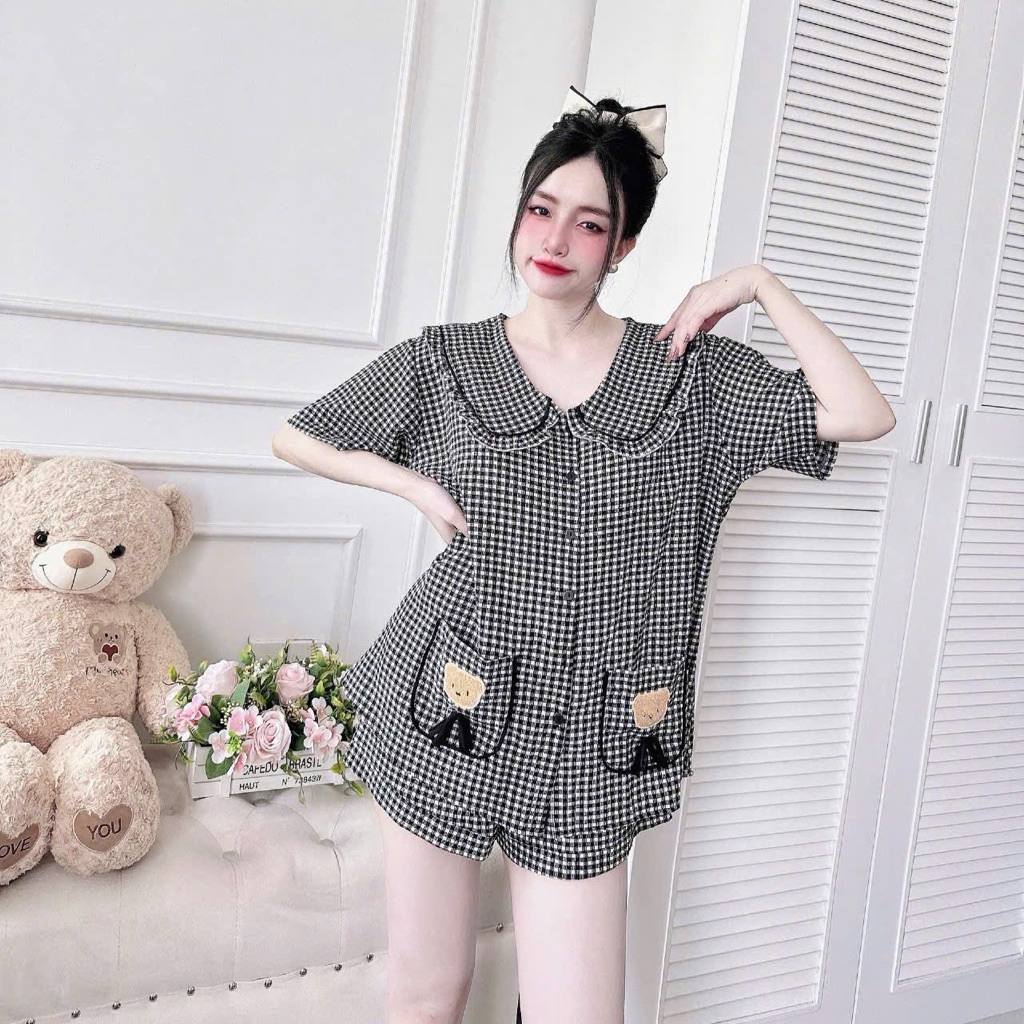 Bộ Pijama Đũi Xốp Thái 50-100kg - Bộ đùi - Bigsize