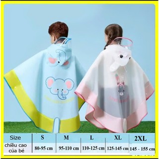 Áo Mưa Cho Bé Cánh Dơi Cao Cấp Hình Thú Ngộ Nghĩnh Chống Thấm Nước Chất Liệu EVA An Toàn Cho Bé Đeo Cặp Sách Thoải Mái
