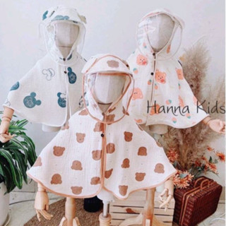 Áo Choàng Xô Muslin Hàn Kèm Kính Chống Giọt Bắn Cho Bé Trai/Bé Gái Thời Trang Thiết Kế Liena'S Closet