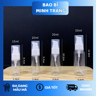  Chai Nhựa PET Xịt Giọt Thân Trong 15ml – 250ml | Chai Chiết Serum Mỹ Phẩm Tinh Dầu 