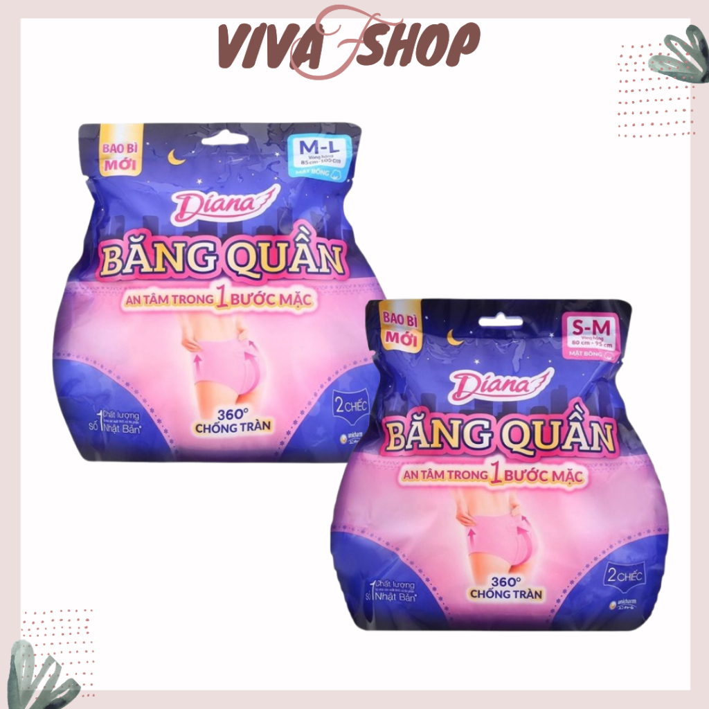 Băng vệ sinh Diana Quần Ban Đêm 2 Cái/ 1 Túi | Băng quần diana