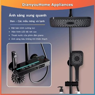 Sen Cây, Sen Tắm Đứng Nóng Lạnh Dạng Phím Đàn Có Led Hiển Thị Nhiệt Độ Mạ Titan/Nano Cao Cấp
