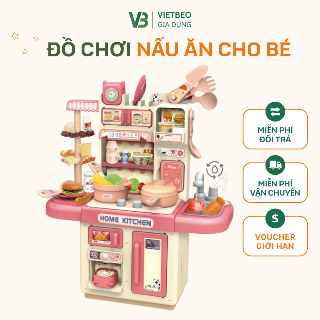 Đồ Chơi Mô Phỏng Nấu Ăn DIDOOGLT Đồ Chơi Bếp Đứng BIBY 33 Chi Tiết Cho Bé Trai Bé Gái