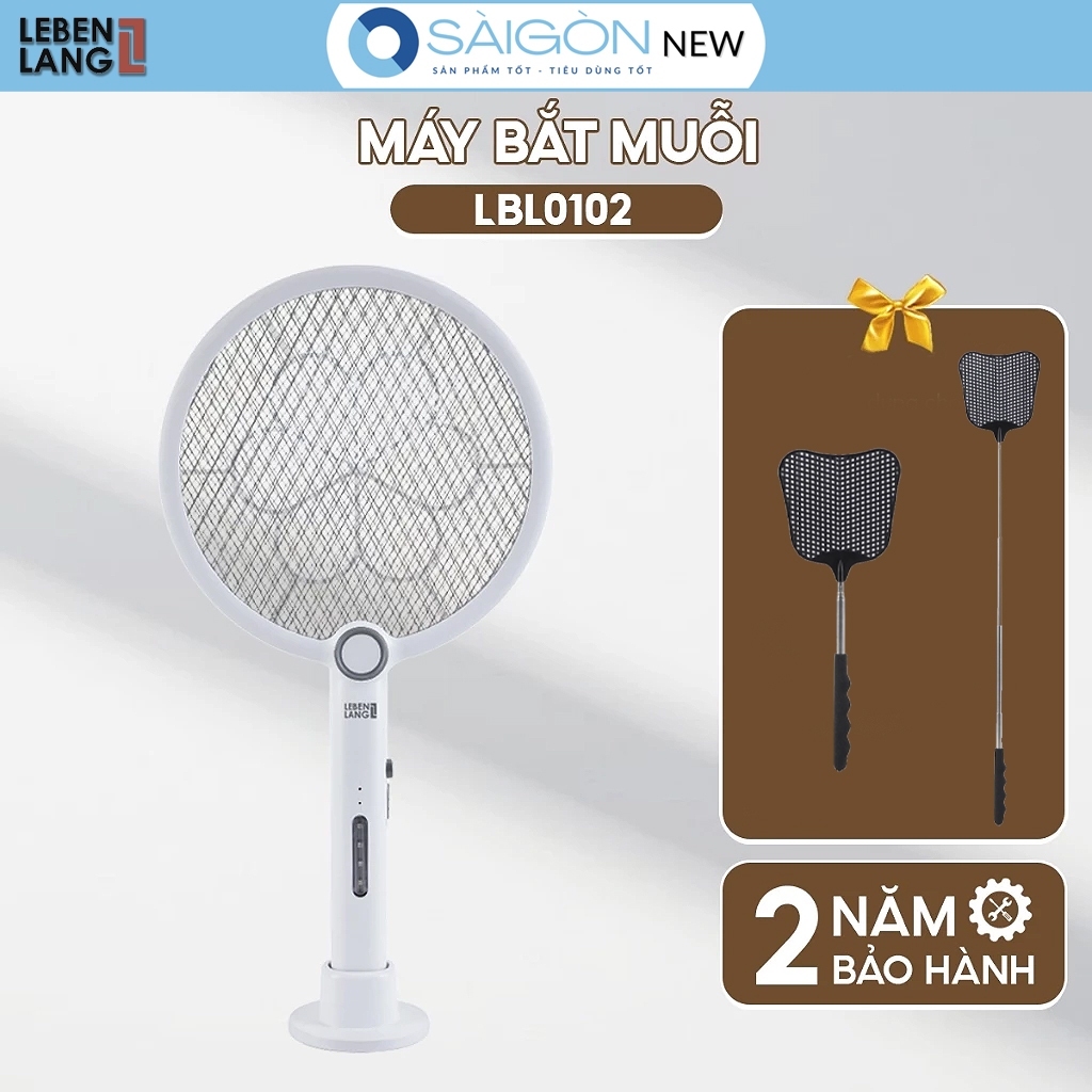 Vợt Muỗi Điện Lebenlang LBL0102 2in1 Tự Động Tặng 1 Đập Côn Trùng, Đập Ruồi - Vợt Bắt Muỗi Lebenlang