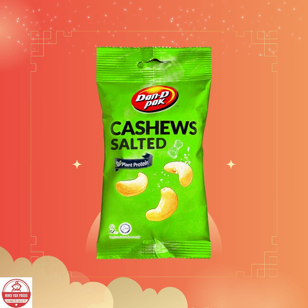 Hạt Điều 50g Dan D Pak | Không Muối – Có Muối – Vị Wasabi | Snack Dinh Dưỡng Việt Nam
