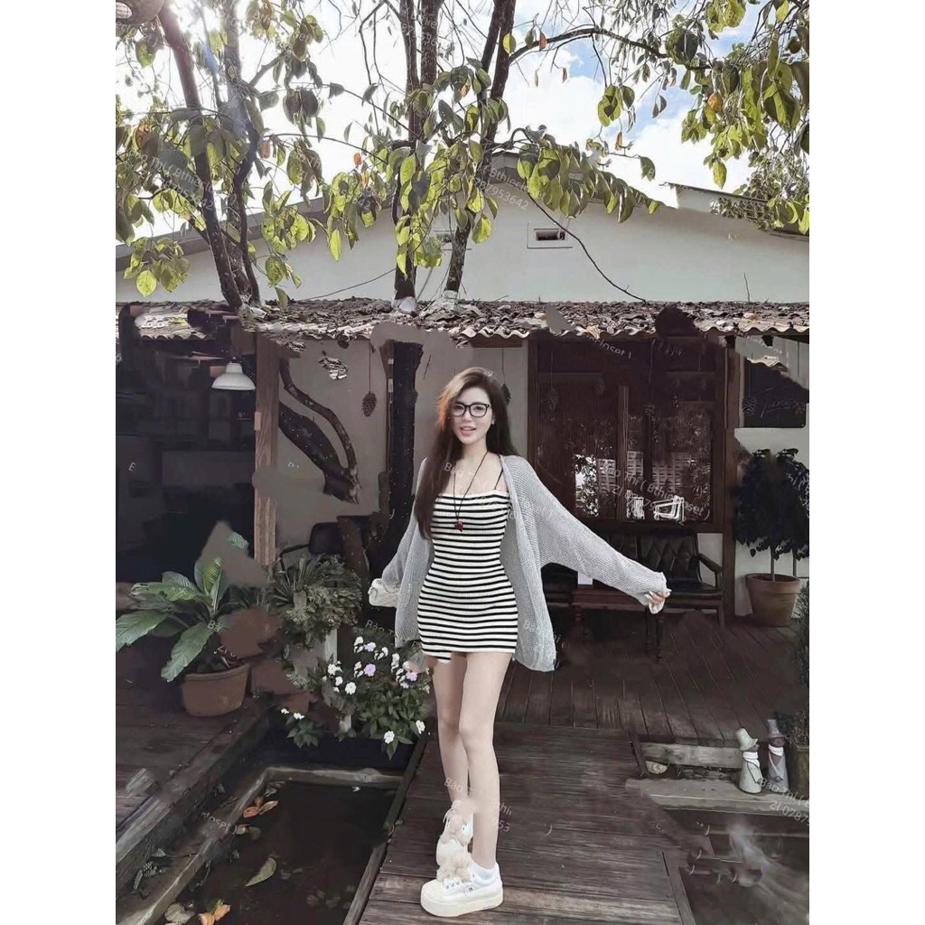 Len kẻ body kèm choàng Qccc(C06)