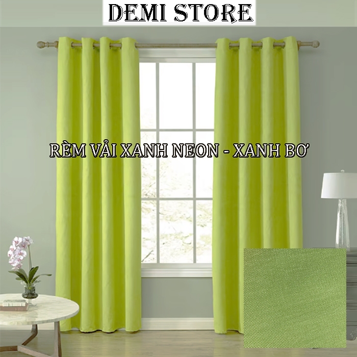 [Order rèm DEMI] Rèm cửa sổ cửa đi Màu Xanh lá Xanh Neon nổi bật màn cửa đẹp