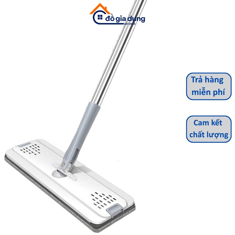 Cây Lau Nhà Thay Thế Bàn Inox Lớn 33x12cm, Chổi Lau Nhà Tự Vắt Thông Minh Xoay 360 Độ Không Thùng