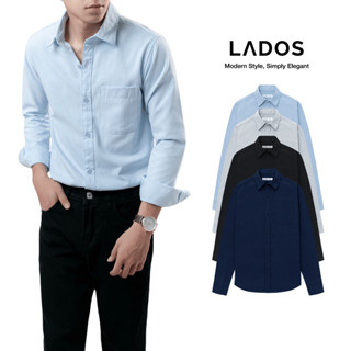 Áo sơ mi nam dài tay LADOS - 18024 chất vải Oxford chuẩn form