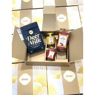 Set Quà Tặng Pamu Deer Milk 420g Kèm Táo Đỏ Đại Vương, Lông Nhãn, Kỷ Tử – Dinh Dưỡng Cao Cấp